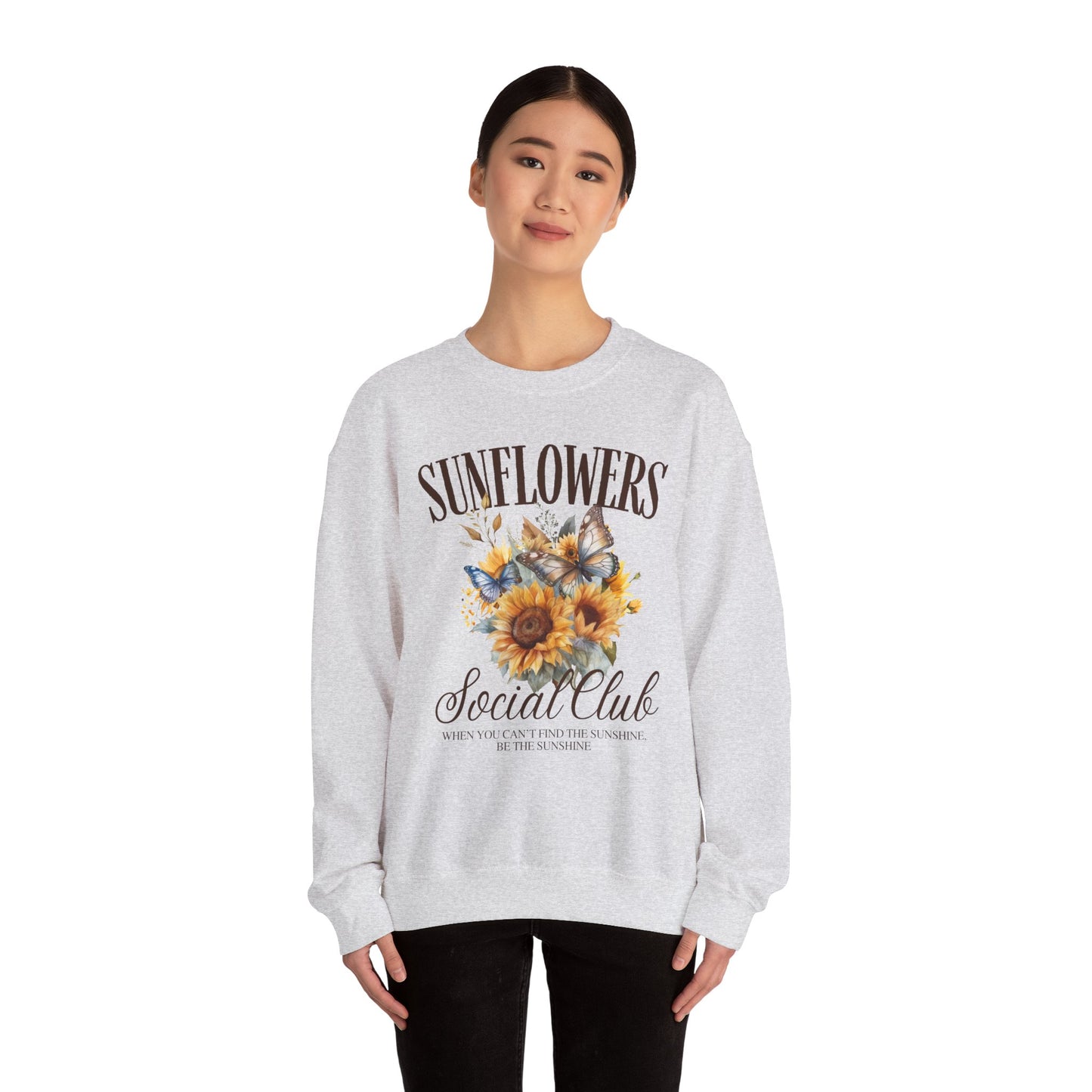 Sunflowers Social Club Crewneck Sweatshirt – Bright & Cozy Floral Apparel