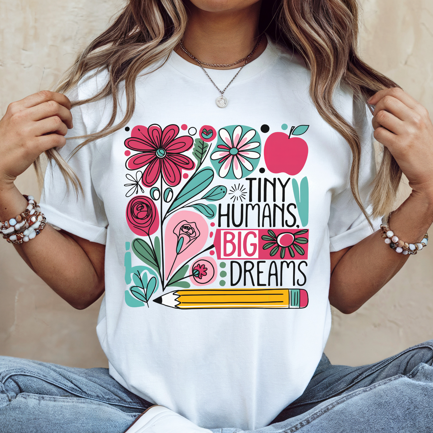 Tiny Humans, Big Dreams - Bella Canvas 3001 Unisex Inspirational Teacher Tshirt