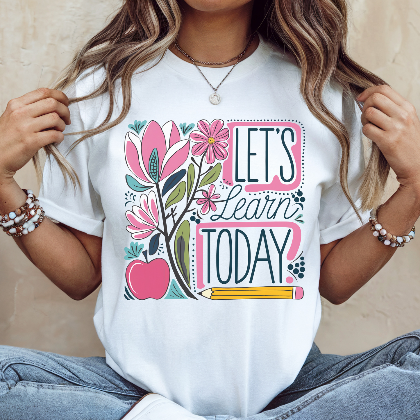 Let's Learn Today - Bella Canvas 3001 Unisex Inspirational Teacher Tshirt