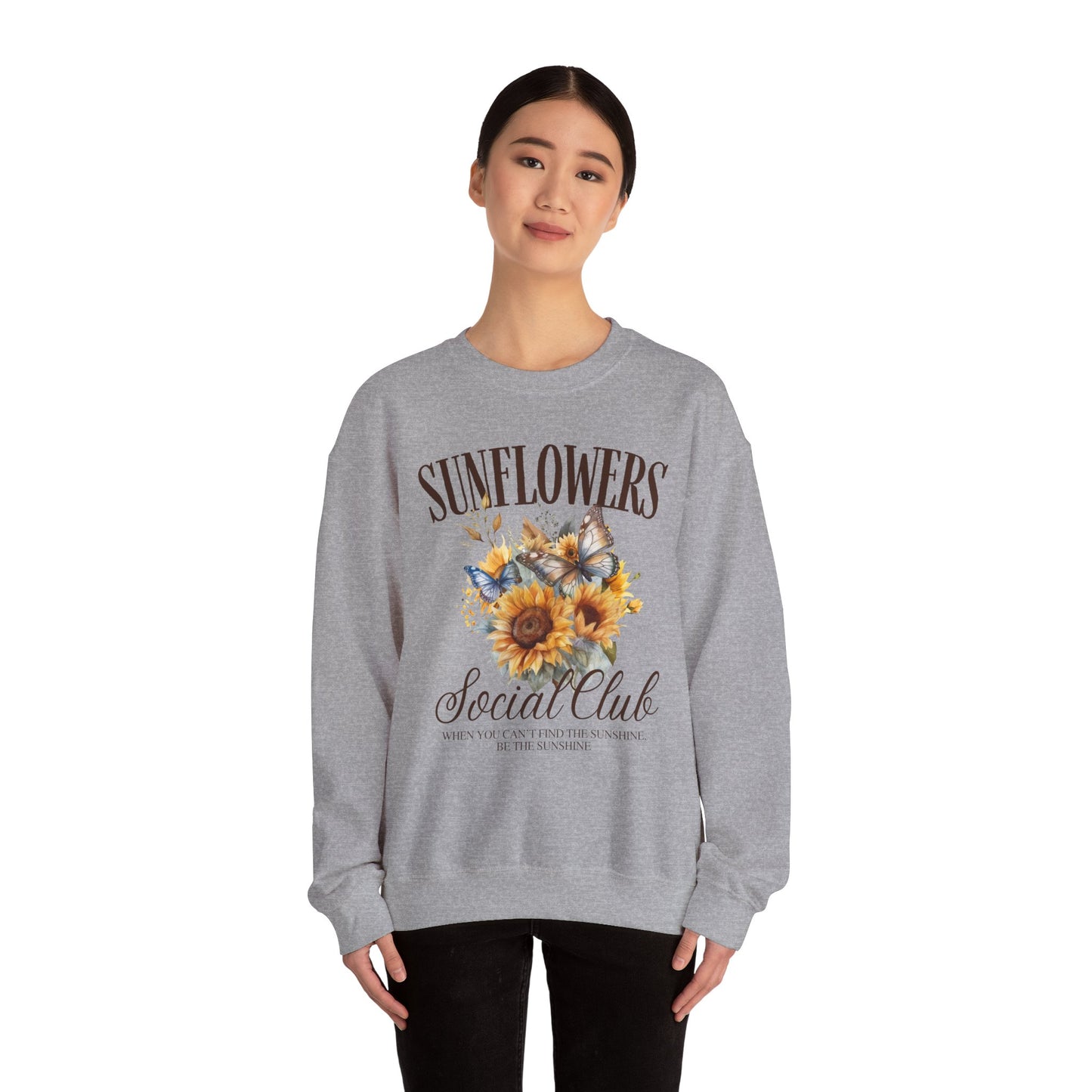 Sunflowers Social Club Crewneck Sweatshirt – Bright & Cozy Floral Apparel