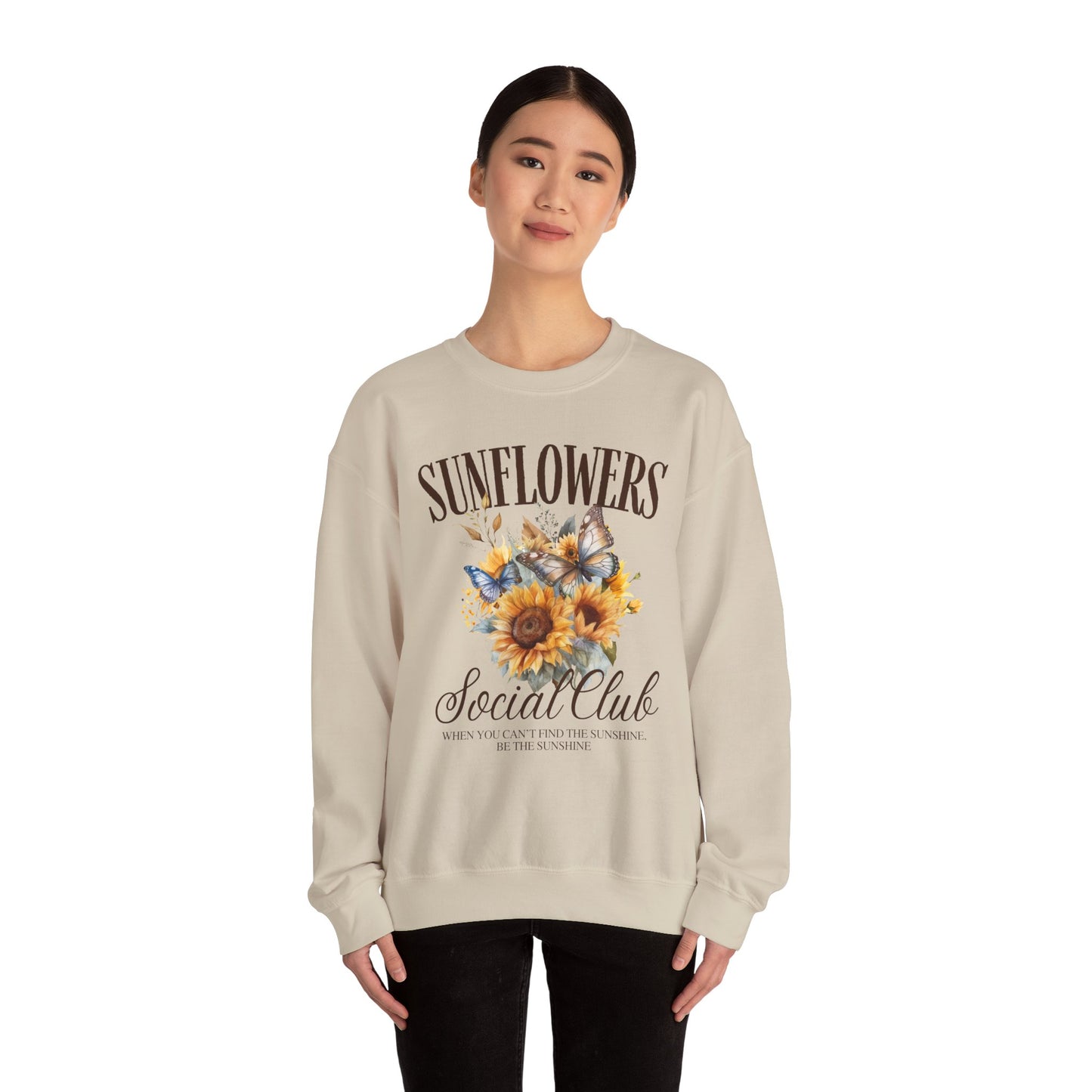 Sunflowers Social Club Crewneck Sweatshirt – Bright & Cozy Floral Apparel