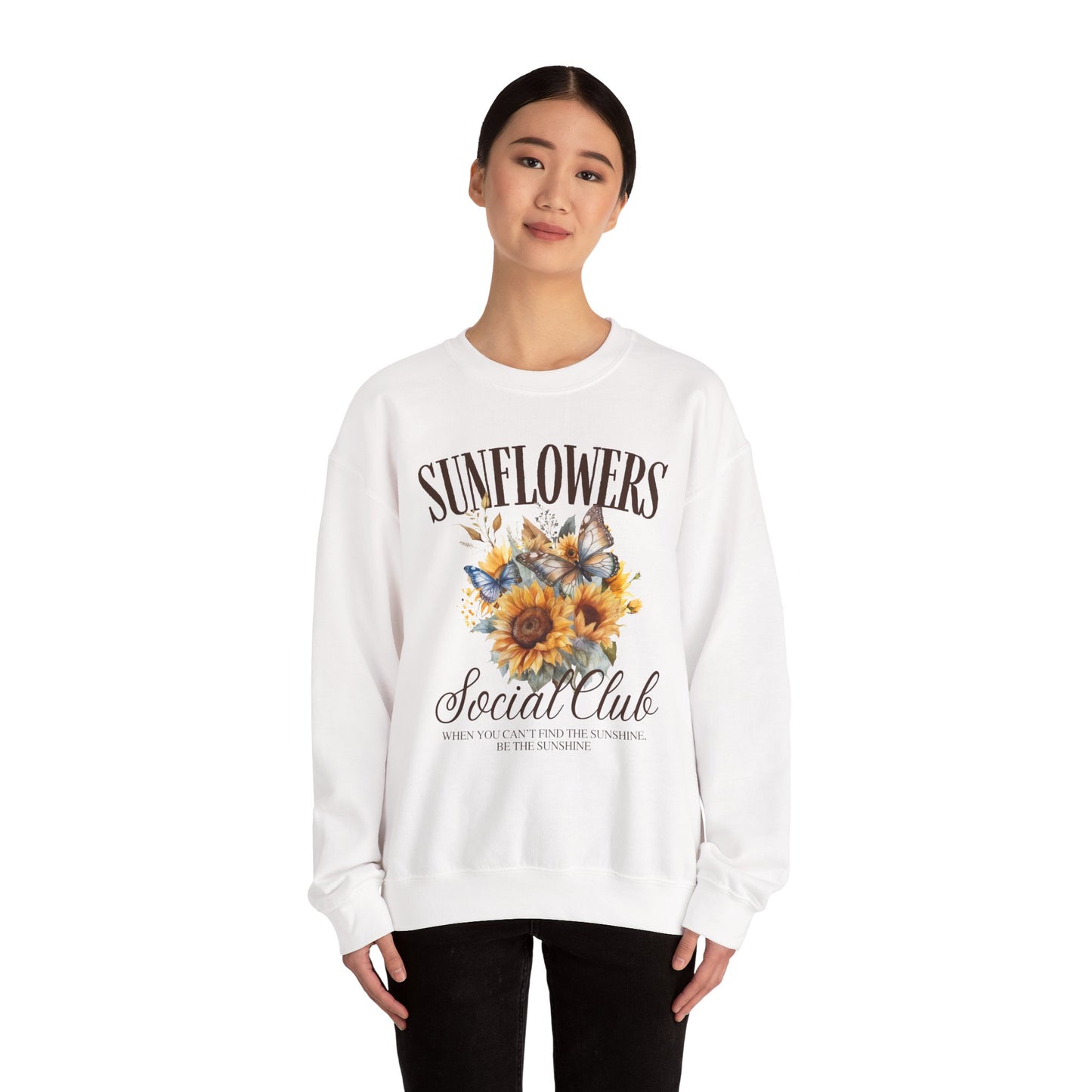 Sunflowers Social Club Crewneck Sweatshirt – Bright & Cozy Floral Apparel