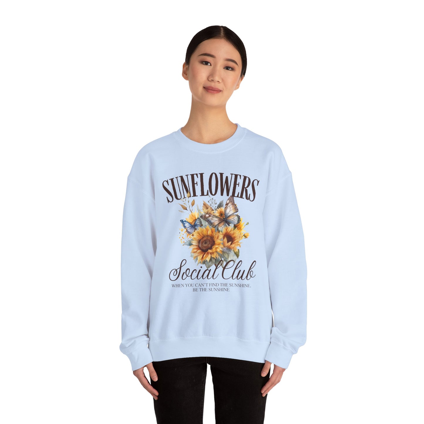 Sunflowers Social Club Crewneck Sweatshirt – Bright & Cozy Floral Apparel