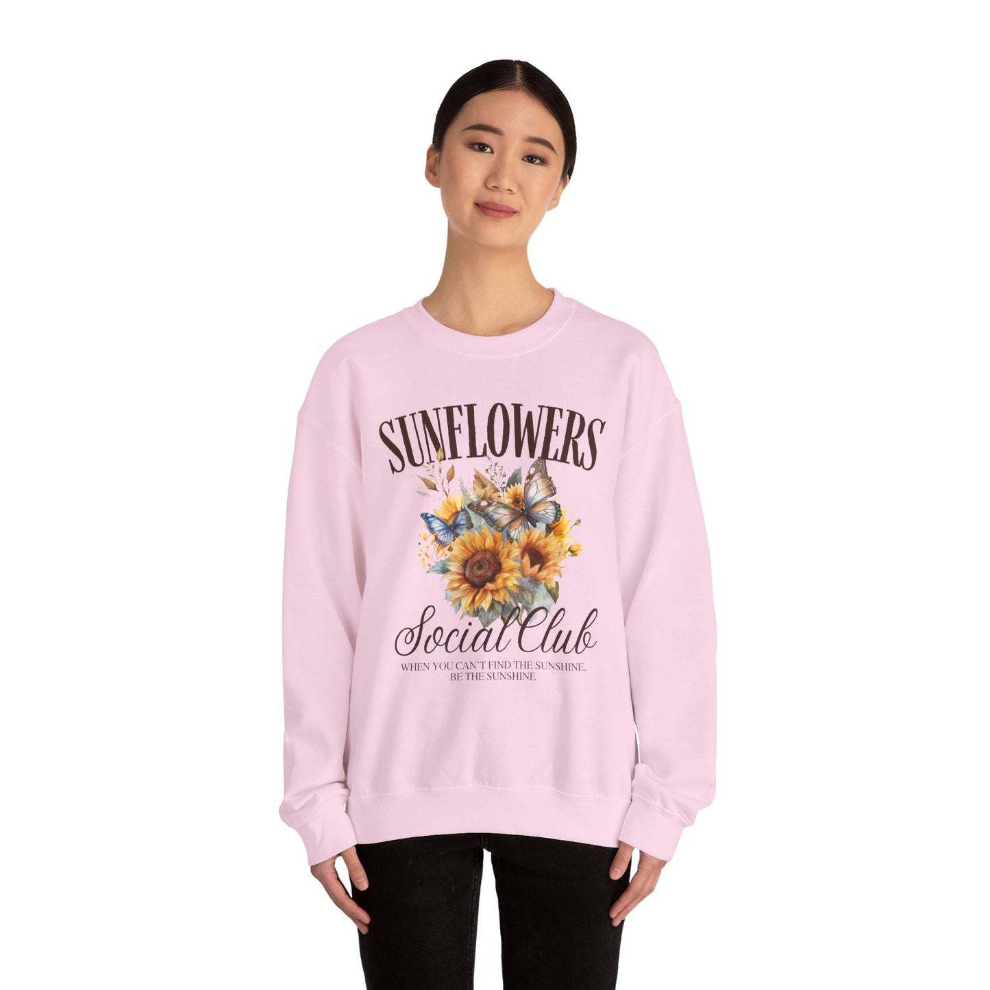 Sunflowers Social Club Crewneck Sweatshirt – Bright & Cozy Floral Apparel