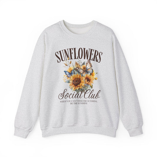 Sunflowers Social Club Crewneck Sweatshirt – Bright & Cozy Floral Apparel
