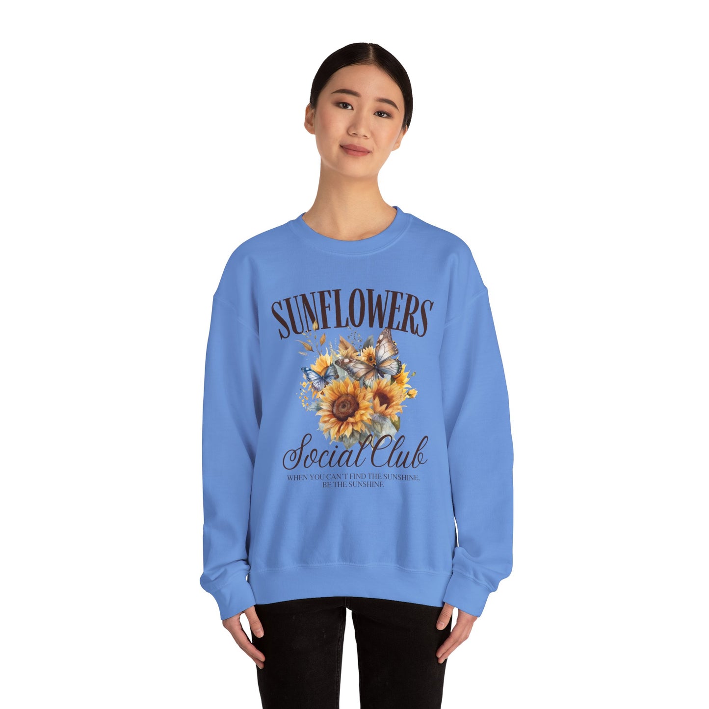 Sunflowers Social Club Crewneck Sweatshirt – Bright & Cozy Floral Apparel